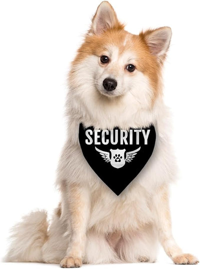 Black Security Dog Bandana - Triangle Scarf for Large Dogs (L), Gift for Dog Lovers