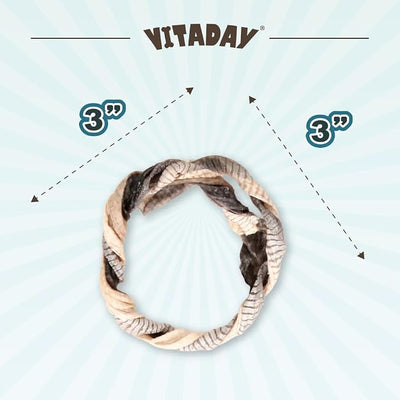 VITADAY 100% Fish Skin Dog Jerky Treats, Ring (S), 3 oz, 1-Pack | Natural dog jerky treats, rawhide alternative, 100% fish skin rich in collagen and omega-3, for all dogs, ring (S), 3 oz