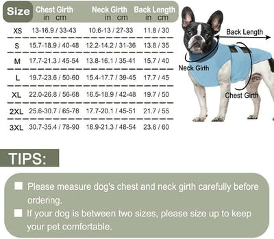 KOESON Dog Anxiety Shirt with Ear Wrap for Extra Large Dogs, Adjustable Dog Calming Hoodie for Separation Anxiety, Thunder, Fireworks, Travel, Soft & Breathable Dog Thunder Vest, Blue XXXL