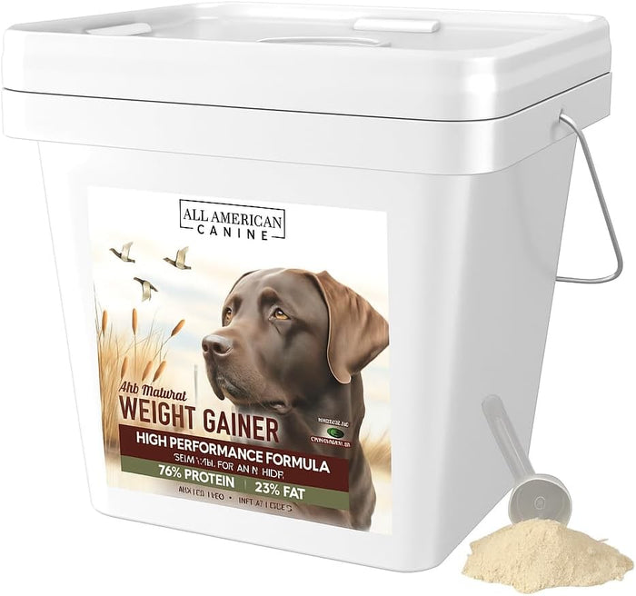 All American Canine Bulk Dog Weight Gainer – High Calorie Dog Food Supplement & Protein Powder for Rapid Weight Gain, Mass, and Recovery – Appetite Stimulant – 230 Servings
