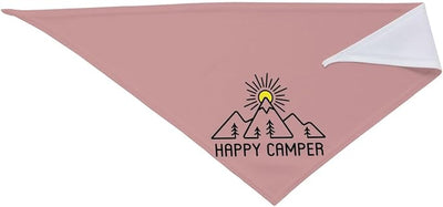 Happy Camper Summer Dog Bandana，Adorable Puppy Accessory for The avid Camper ，Pet Neckerchief for Pets Daily Wear Photo Prop Party Supplies,Funny Cute Dog Bandana (Pink)