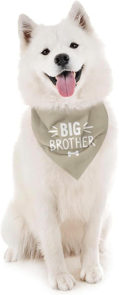Big Brother Dog Bandana, Beige Pet Dog Scarf Accessories, Pregnancy Announcement Big Brother Baby Reveal, Pet Dogs Triangle Scarf, Dogs Bandana for Small Medium