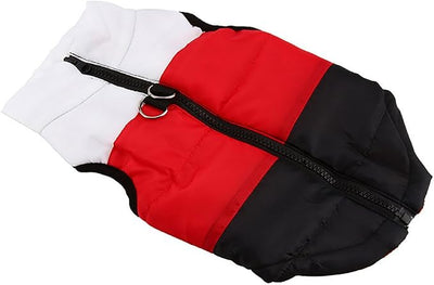 Winter Dog Vest - Warm Windproof Coat for Small Medium Dogs in White/Red/Black - XXS