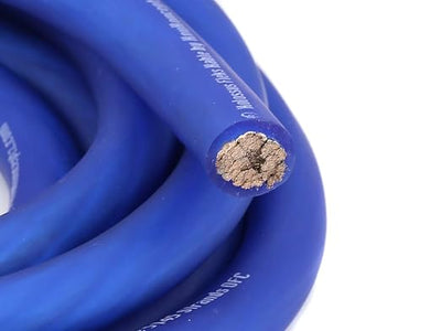 KnuKonceptz Kolossus Flex Kable OFC 0 Gauge Power Wire Copper Cable Blue (10 ft) 1/0 AWG