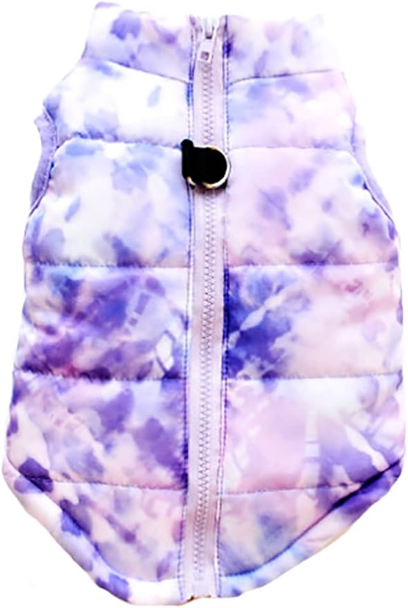 Winter Waterproof Windproof Reversible Dog Vest Coat Warm for Cold Weather Down Jacket Small Medium Dogs (Not Suitable Big Dogs) Y-1-purple S S(Back:11.0'', Chest:16.0'', 6.0-7.5lbs)