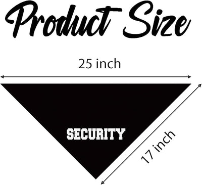 Security Dog Bandana, Black Pet Dog Scarf Accessories, Pet Dogs Triangle Scarf, Dogs Bandana for Small Medium, Gifts for Pets Lovers, Suitable for Pets Boy Girls