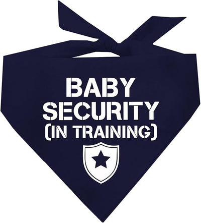 Baby Security in Training BDog Bandana | 100% Cotton Adjustable Triangle | Made in USA | New Baby | Pregnancy Announcement Photoshoot Prop | Gender Reveal | Navy One Size (223)