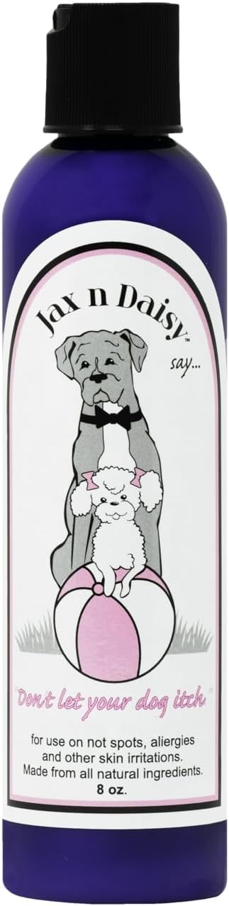 Jax N Daisy's 8oz Lotion Relieve Your Itchy Dog's Skin - A Soothing regimen for Dogs with Itchy Skin and Hot Spots - Perfect for Dog Grooming Supplies!