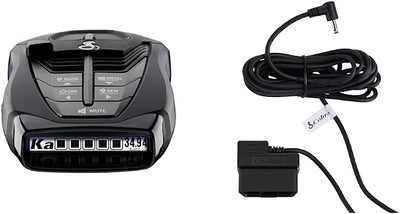 Cobra RAD 480i Laser Radar Detector + OBDII Power Cord Bundle – Long Range Detection, Bluetooth, Apple CarPlay and Android Auto Compatible, Front and Rear Detection, Digital Signal Processing, Black