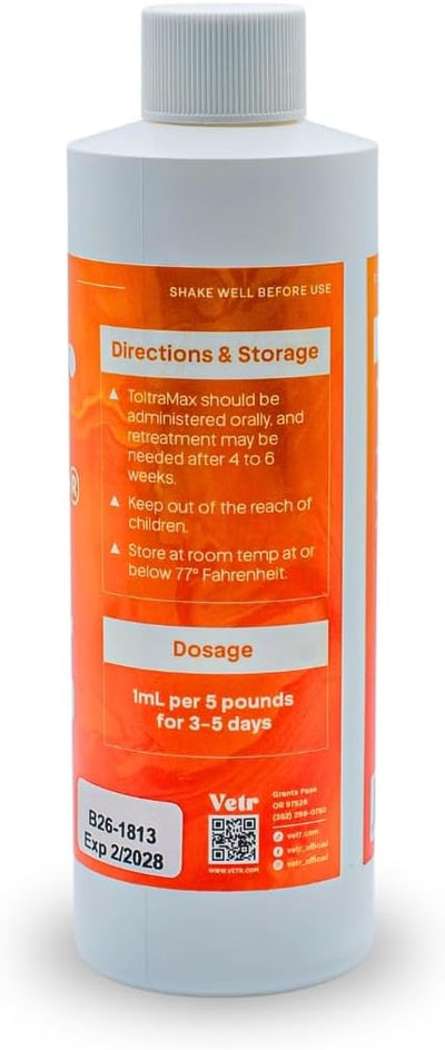 Toltrazuril 5.0% for Horses, Dogs, Cats, 240mL/8.1 Ounce, for Non-Food Chain Animals