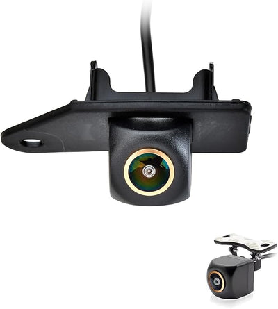 AHD 1080P/CVBS Car Rear/Front View Camera Fisheye Lens License Plate Cam with RCA Cable & Vehicle Camera for Mitsubishi ASX/Mitsubishi RVR/Mitsubishi Outlander Sport & HD Backup Golden Camera