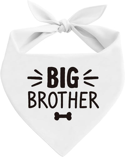 Big Brother Dog Bandana, White Pet Dog Scarf Accessories, Pregnancy Announcement Big Brother Baby Reveal, Pet Dogs Triangle Scarf, Dogs Bandana for Small Medium