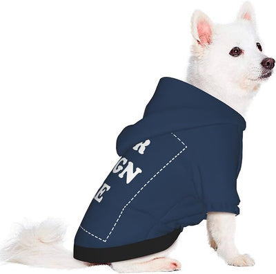 Dog Costume, Custom Dog Hoodie, Dog Name Costume Holiday Pet Pajamas Outfit, Personalized Pet Coat Costumes for Small Medium Large Dogs and Cats for Winter, Navy, M