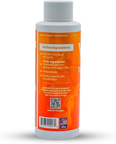 Toltrazuril, Apple Flavored 5.0% for Horses, Dogs, Cats, 120mL/4 Ounce, for Non-Food Chain Animals