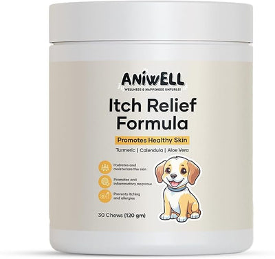 Dog Allergy & Itch Relief Combo | ImmunoFlo Immune Support Chews + Itch Relief Bites with Salmon Flavor | Daily Skin Comfort & Immunity Support