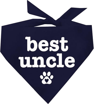 Best Uncle Father's Day, Valentine's Day, Birthday Dog Bandana (Navy, OS 588)