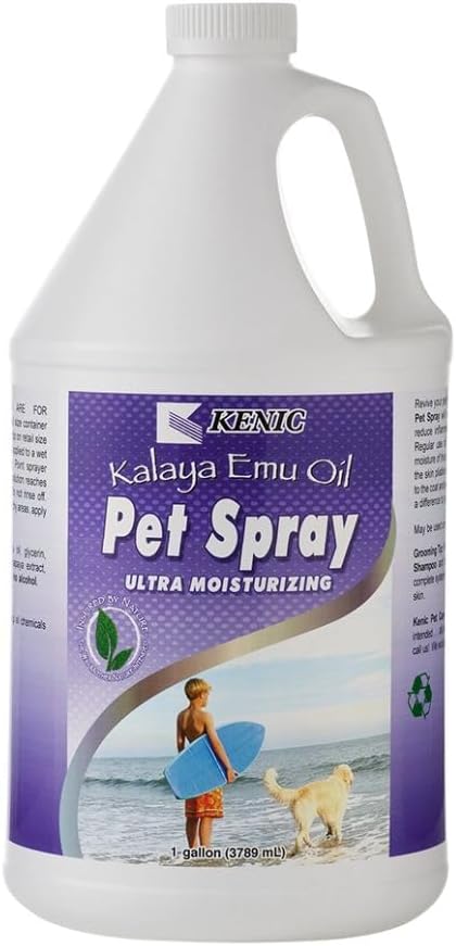 Kenic Emu Oil Itchy Skin Relief for Dry, Irritated Coats & Hot Spots - Leave-in Conditioning Formula Soothes and Moisturizes for Comfort and Shine, Made in USA