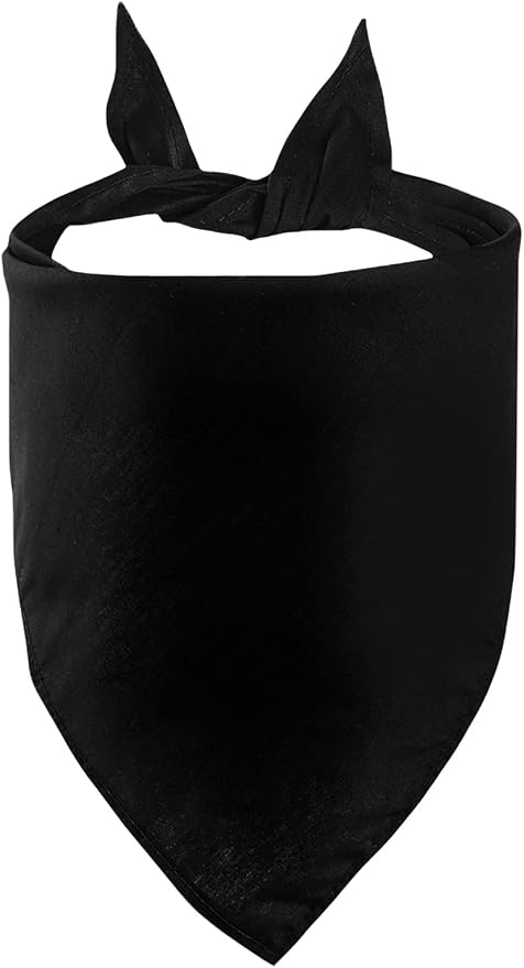 Petitebella Single Color Pet Bandana (Black, Large)