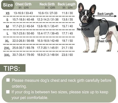 KOESON Dog Calming Hoodie with Ear Wrap & Adjustable Fit, Reflective Thunder Jackets for Medium Dogs, Breathable Anxiety Dog Vest for Storms, Fireworks, Travel, Separation, Grey M