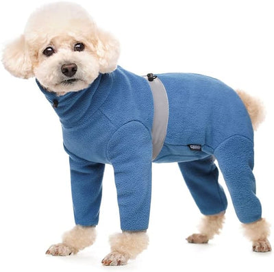 Polar Fleece Dog Pajamas Bodysuit - Small to Medium Dogs, Winter Jacket & Sweater for Small Dogs, Four-Legged Warm Clothes
