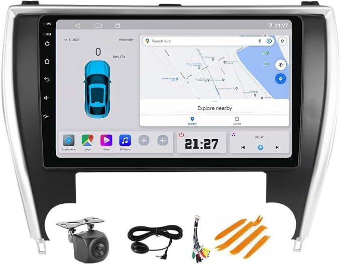 Radio for Toyota Camry 2015 2016 2017 2+32GB 8Core Android Car Stereo 10.1" Touch Screen Built-in Car-Play Android Auto/GPS Navigation/SWC/ASP/AHD Camera