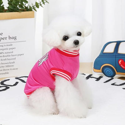 Dog Clothes Basketball Mesh Breathable T-Shirt,Pet Clothes Puppy Sportswear Spring/Summer Fashion Dog Shirt. (Pink, X-Large)