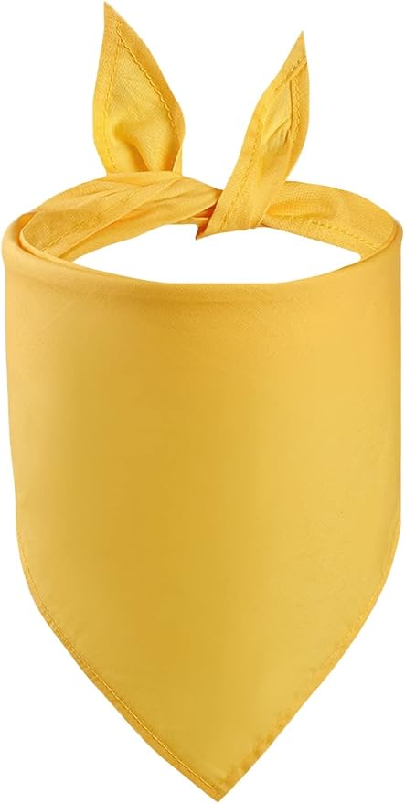 Petitebella Single Color Pet Bandana (Yellow, Large)
