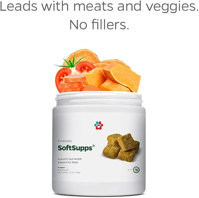 Pet Parents® Probiotic SoftSupps® Digestive Enzymes for Dogs, Probiotics for Dogs with Pumpkin for Dogs & Dog Digestive Enzymes, Anti Diarrhea for Dogs, 90ct Canine Probiotic Chews for Dogs