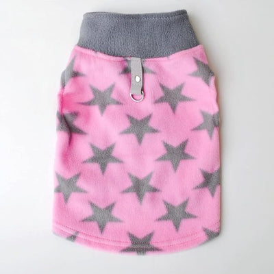 Dog Sweater, Soft Fleece Vest with Leash Ring Pullover Jacket Winter Pet Dog Clothes for Puppy Small Dogs Cats Teddy Chihuahua Yorkshire for Christmas (XXX-Large, Pink Star)