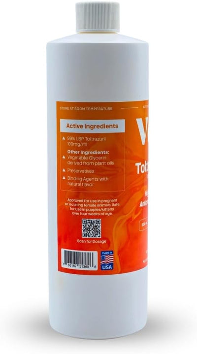 Toltrazuril 10.0% for Horses, Dogs, Cats, 500mL/16.9 Ounce, for Non-Food Chain Animals