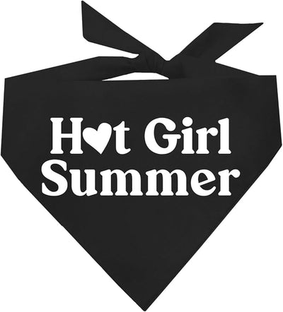 Hot Girl Summer Dog Bandana (Black, OS 310)