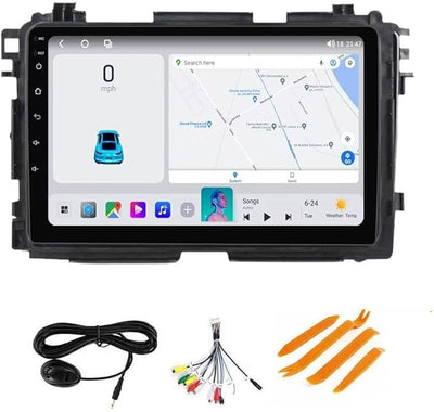 Stereo Radio for Honda Vezel HR-V HRV 2013-2022 - Biorunn Wireless Car-Play Android Auto GPS Navigation - (4GB+64GB) Head Unit 9 Inch Blue-Tooth 5GWiFi Update Kit RDS FM DSP Blue-Tooth