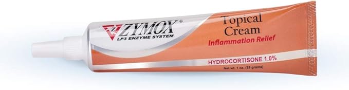 Zymox Veterinarian Strength Topical Cream with 1% Hydrocortisone for Dogs and Cats, 1oz