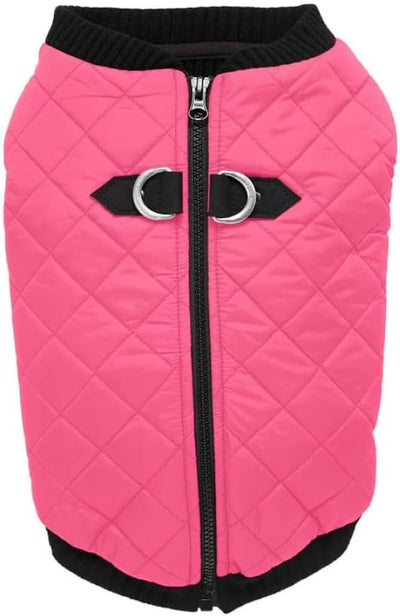 Gooby - Fashion Vest, Small Dog Sweater Bomber Jacket Coat with Stretchable Chest, Pink, Large