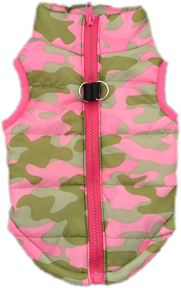 Winter Waterproof Windproof Vest Coat for Cold Weather - Warm Jacket for Small Medium Dogs (Not Suitable for Big Dogs) Rosered M