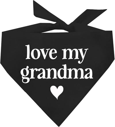 Love My Grandma Mother's Day, Valentine's Day Dog Bandana (Black, OS 399)