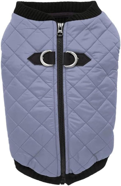 Gooby Fashion Vest Dog Jacket - Gray, X-Small - Warm Zip Up Bomber Vest with Dual D Ring Leash - Winter Water Resistant Small Dog Sweater