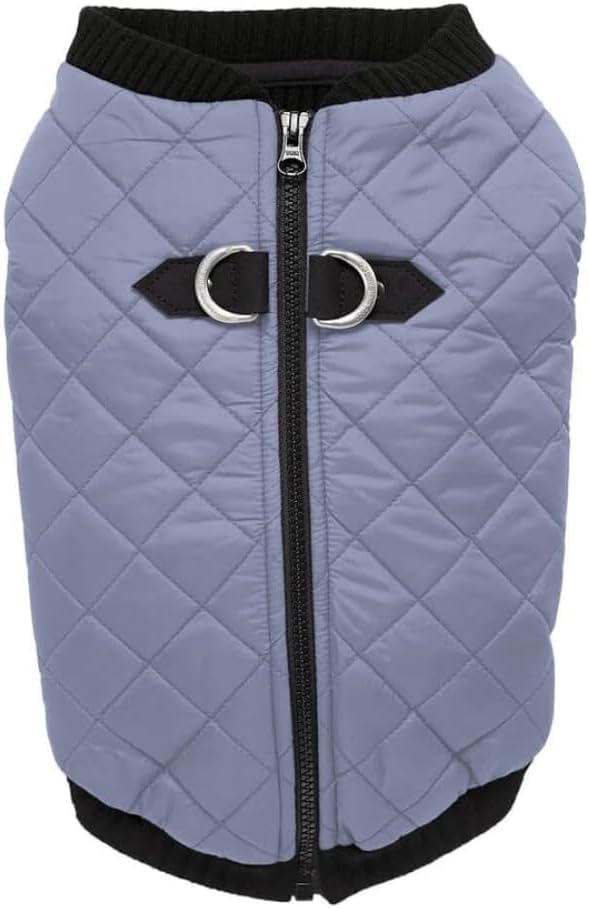 Gooby Fashion Vest Dog Jacket - Gray, X-Large - Warm Zip Up Bomber Vest with Dual D Ring Leash - Winter Water Resistant Small Dog Sweater