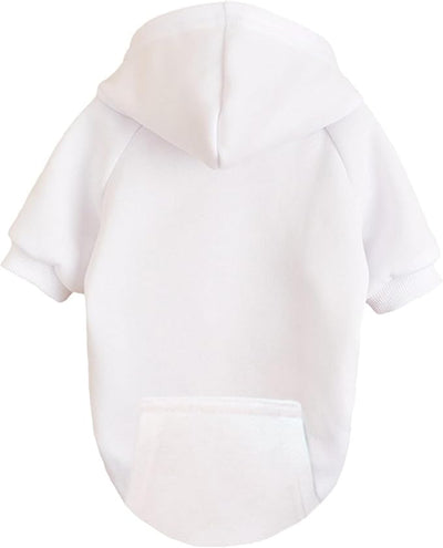Jecikelon Soft Dog Hoodies for Small Dogs, Fleece Puppy Sweatshirt with Pockets, Warm Winter Cold Weather Coats for Pet Cat, Cute Clothes Puppy Costume (White, Small)