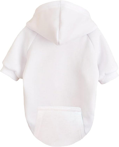 Jecikelon Soft Dog Hoodies for Small Dogs, Fleece Puppy Sweatshirt with Pockets, Warm Winter Cold Weather Coats for Pet Cat, Cute Clothes Puppy Costume (White, XX-Small)