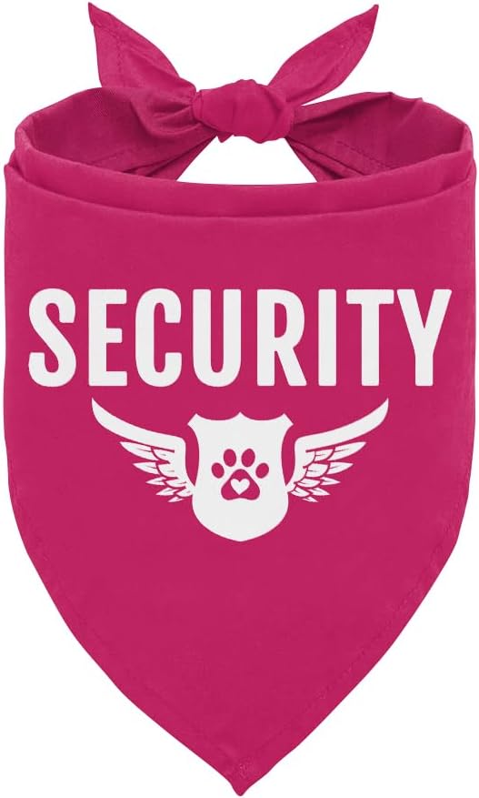 Security Dog Bandana - Deep Pink Pet Triangle Scarf Accessory, Funny Cute for Small Medium Large Dogs, Gift for Dog Lover (D13)