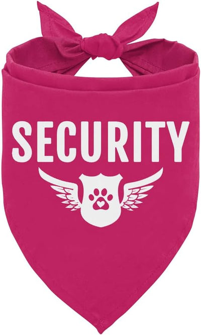 Security Dog Bandana - Deep Pink Pet Triangle Scarf Accessory, Funny Cute for Small Medium Large Dogs, Gift for Dog Lover (D13)