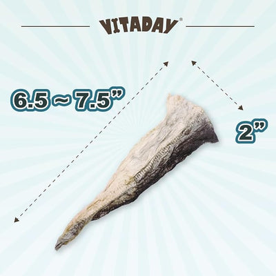 VITADAY 100% Fish Skin Dog Jerky Treats, Slice, 3 oz, 1-Pack | Natural dog jerky treats, rawhide alternative, 100% fish skin rich in collagen and omega-3, for all dogs, slice, 3 oz