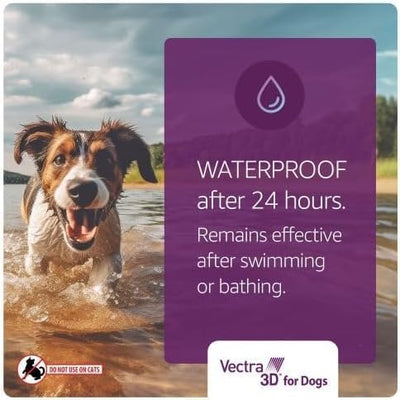 Vectra 3D Flea and Tick Prevention for Dogs, Kills and Repels Fleas, Ticks & Mosquitoes | Fast‑Acting, Waterproof, No Prescription Needed | Extra Large Dogs Over 95 lbs, 3‑Month Supply