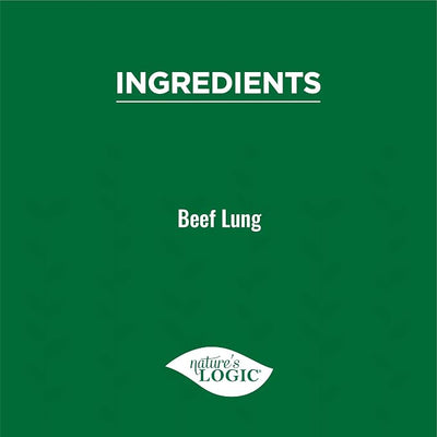 NATURE'S LOGIC Beef Lung Dog & Cat Treats - 100% Natural Midwest USDA Beef Source - Roasted Treats for Dogs and Cats - No Synthetics - 78% Protein - Beef Lung Treat, 1lb