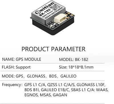 9th Generation Beidou GPS Module Antenna GNSS Racing Drone Flight Controller FPV Unmanned Aerial Vehicle Fixed-Wing BK Series (BK-182)