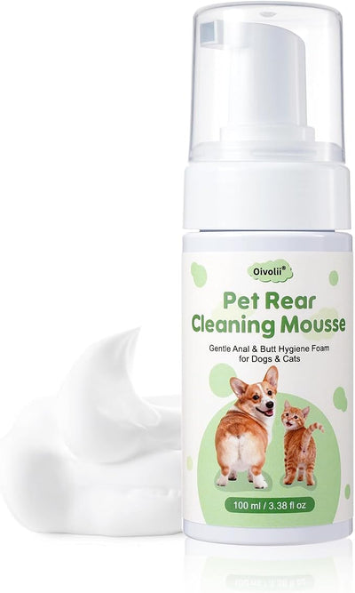Pet Anal Gland Cleaner & Dog Butt Wash Mousse - No-Rinse Deodorizing Foam for Dogs & Cats - Deep Cleansing for Itchy Scooting, Fishy Odors & Sticky Mess