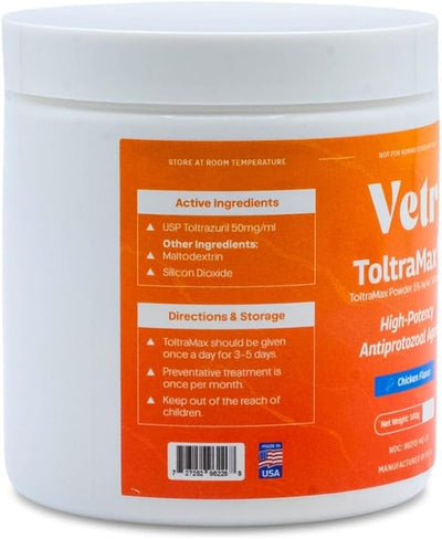 Vetr's Toltramax Toltrazuril Powder for Horses, Dogs, Cats, 100g (5.0%, Chicken)