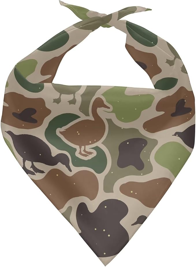 KEIAHUAN Dog Bandanas Scarf for Boy Triangle Kerchief Bib Scarves Green Duck Camo Hunting Pet Costume Accessories for Small Medium Large Pets