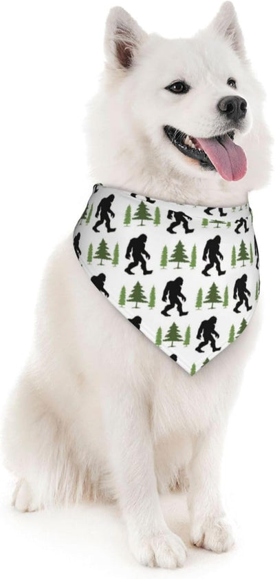 Bigfoot Tree Art Funny Cute Dog Bandana Scarf Triangle Bibs Pet Accessories Cat Kerchief